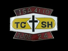SE09105 VINTAGE 1970s TC SH ISA. 41:10 JUDE 24 RELIGIOUS BELT BUCKLE
