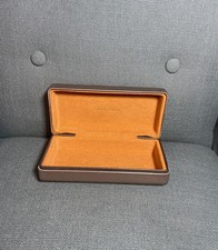 BVLGARI Sunglasses Eyeglasses Large Hard Case Gold Clamshell w/ Orange Interior