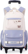 Trolley Backpack for Girls Middle Kids School Bags with Wheels Rolling School Ba