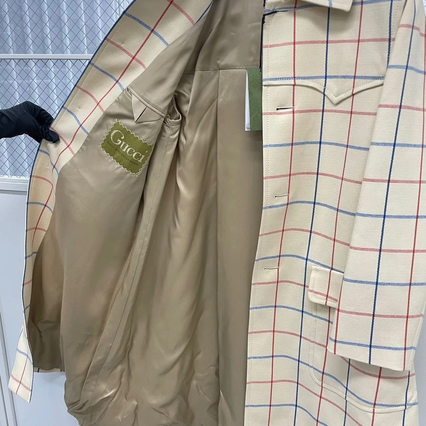 Cappotto Gucci in cotone a quadri con finestra 12345 65285815