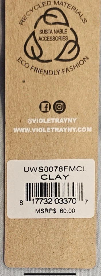 VIOLET RAY NY: Cartera bandolera de arcilla para mujer UWS0078 (precio de venta sugerido por el fabricante $60) nueva con etiquetas Foto 4 de 4