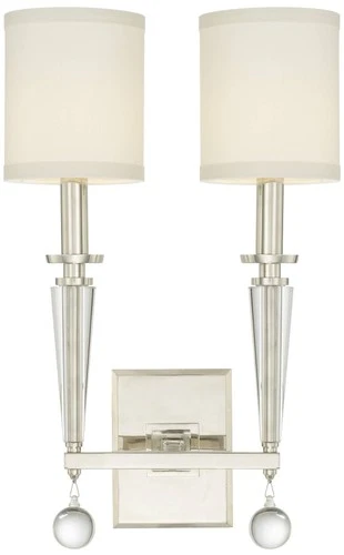 Crystorama Paxton 18 1/2" High 2-Light Nickel Sconce - Picture 1 of 5