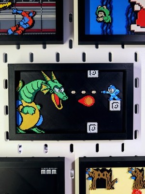 3d Printed Mega Man 2 Mecha Dragon Wall Art Roughly 7 Inches Wide