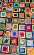 Vintage Handmade Crochet Grannycore Afghan Colorful Throw Blanket 48" x 66"