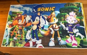 Sonic The Hedgehog Birthday Party Supplies Multi-color 6' x 4' Cloth Banner