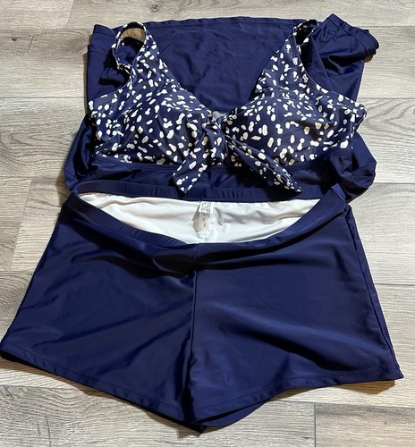 Daci Women’s Plus Size Tankini Swimdress Two Piece Tummy Control Swim Suit 16W - Picture 7 of 8