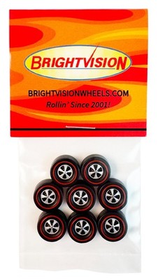 8 Brightvision Redline Wheels - 8 Large Cap Deep Dish Dull Chrome Style