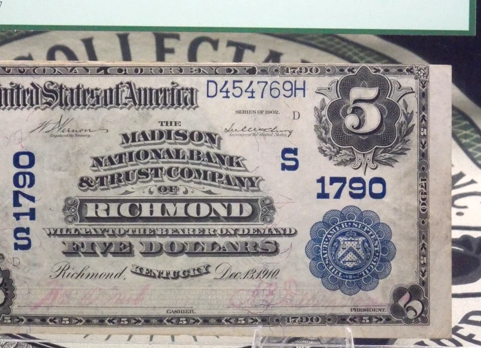 1902 $5 National Currency Bank Note *RICHMOND* KY Fr#601 PCGS XF40 CH#1790 ECC&C - Image 3 of 4