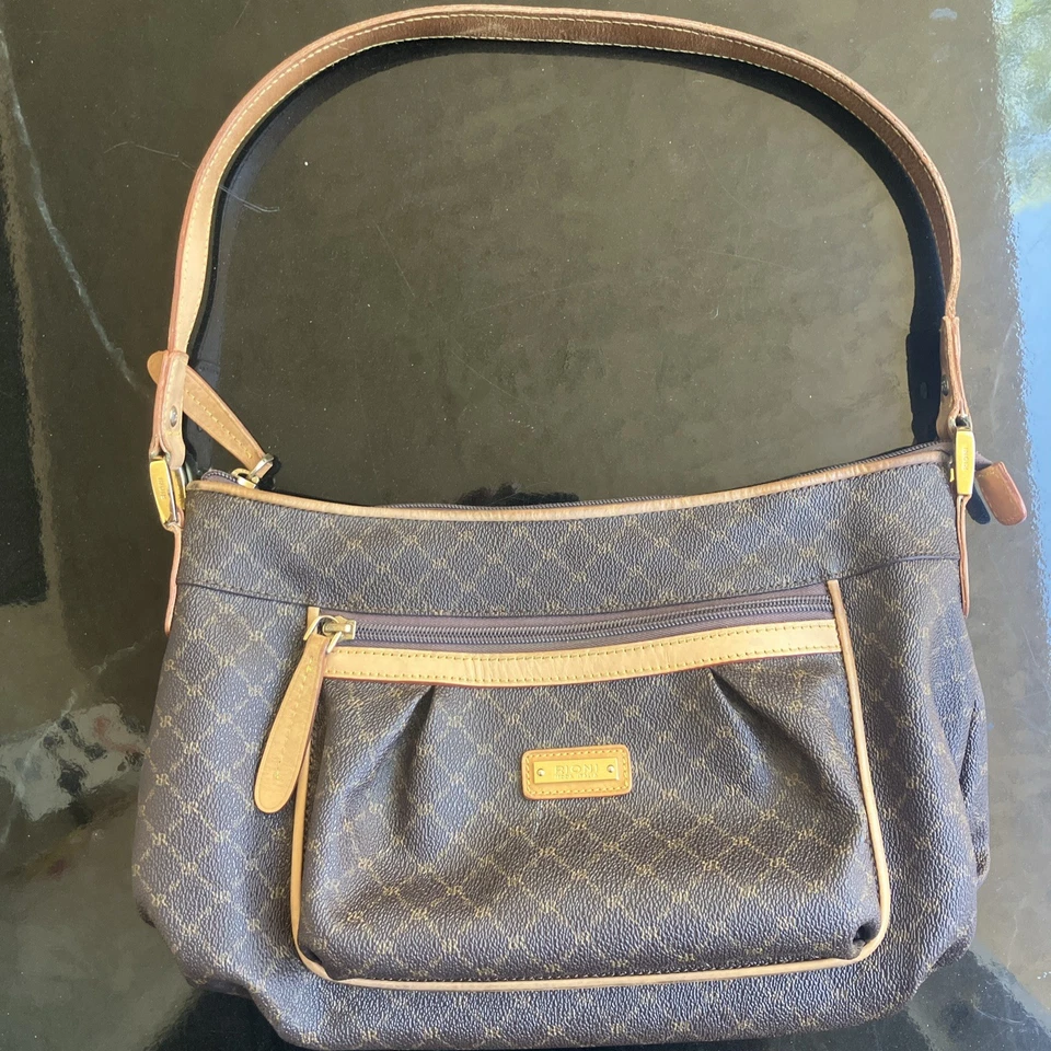 Bolsa de Couro Rioni – Preta/Marrom, Moda Italia – Usado, Bom Estado - Imagem 2 de 4