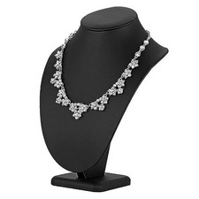 Necklace Display Bust  11   H Modern Black Leatherette