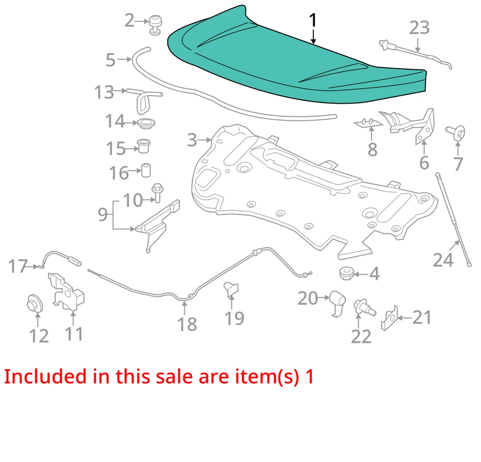 Used Hood fits: 2018 Ford Edge  Grade C Foto 3 de 4