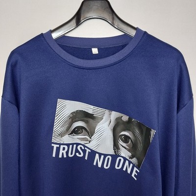 Trust No One Sweatshirt 4XL Oversized Blau Top Zustand