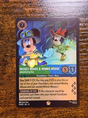 *See Back* Disney Lorcana TCG Mickey Mouse & Minnie Mouse 99/207 Cold Foil
