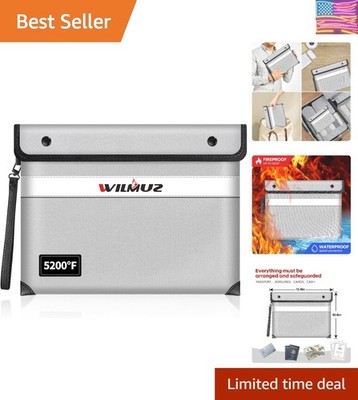 Fire Proof Bag For Documents,5200°F Heat Insulated Fire Proof Pouch with Soft...