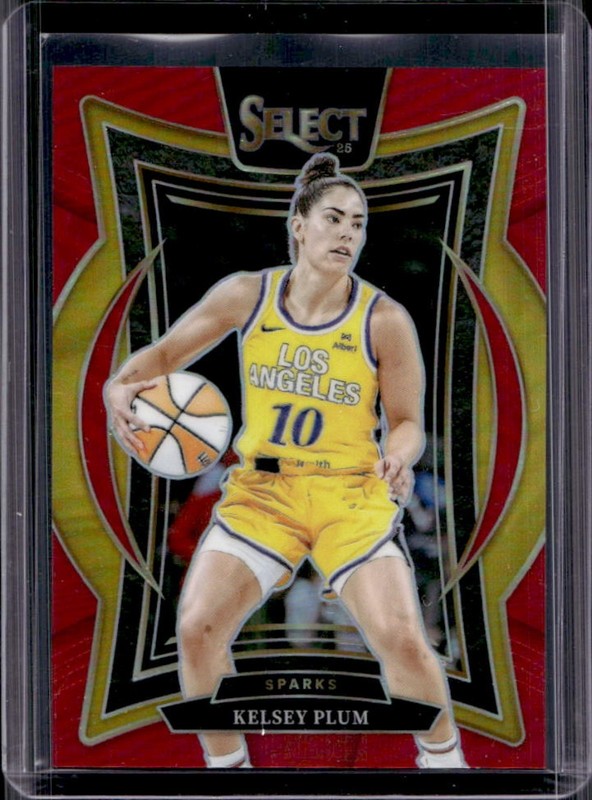 2025 Panini WNBA Select Kelsey Plum Concourse Red Prizm #/149 Sparks