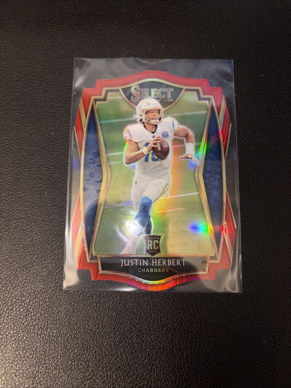 2020 Panini Select Premier Level Justin Herbert #144 Tri Color Prizm Die-Cut RC
