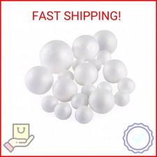 Pllieay 20 Pieces 5 Sizes White Foam Balls Polystyrene Craft Balls Art Decoratio