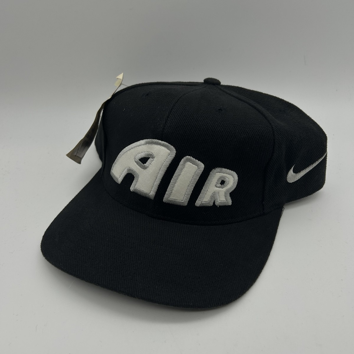 Vintage Nike Air Hat Cap Strap Back Black Uptempo 90s Basketball