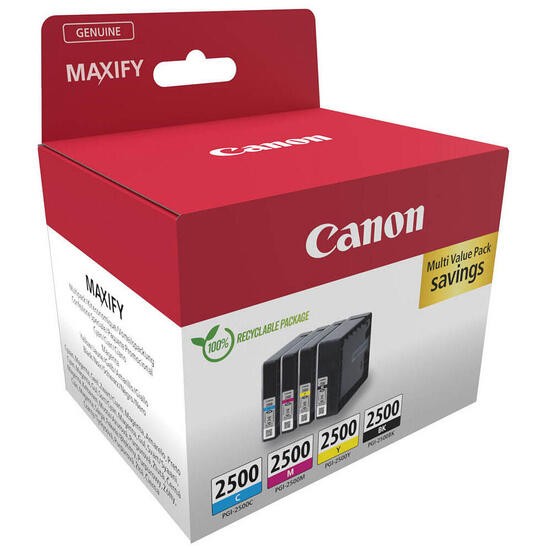 Canon Original PGI-2500 Druckerpatronen 4Er-Multipack - Bk/C/M/Y-image
