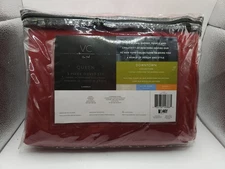 VC Downtown Collection, Queen, 3 Piece Duvet Set, Dark Red/Burgundy 100% Polly