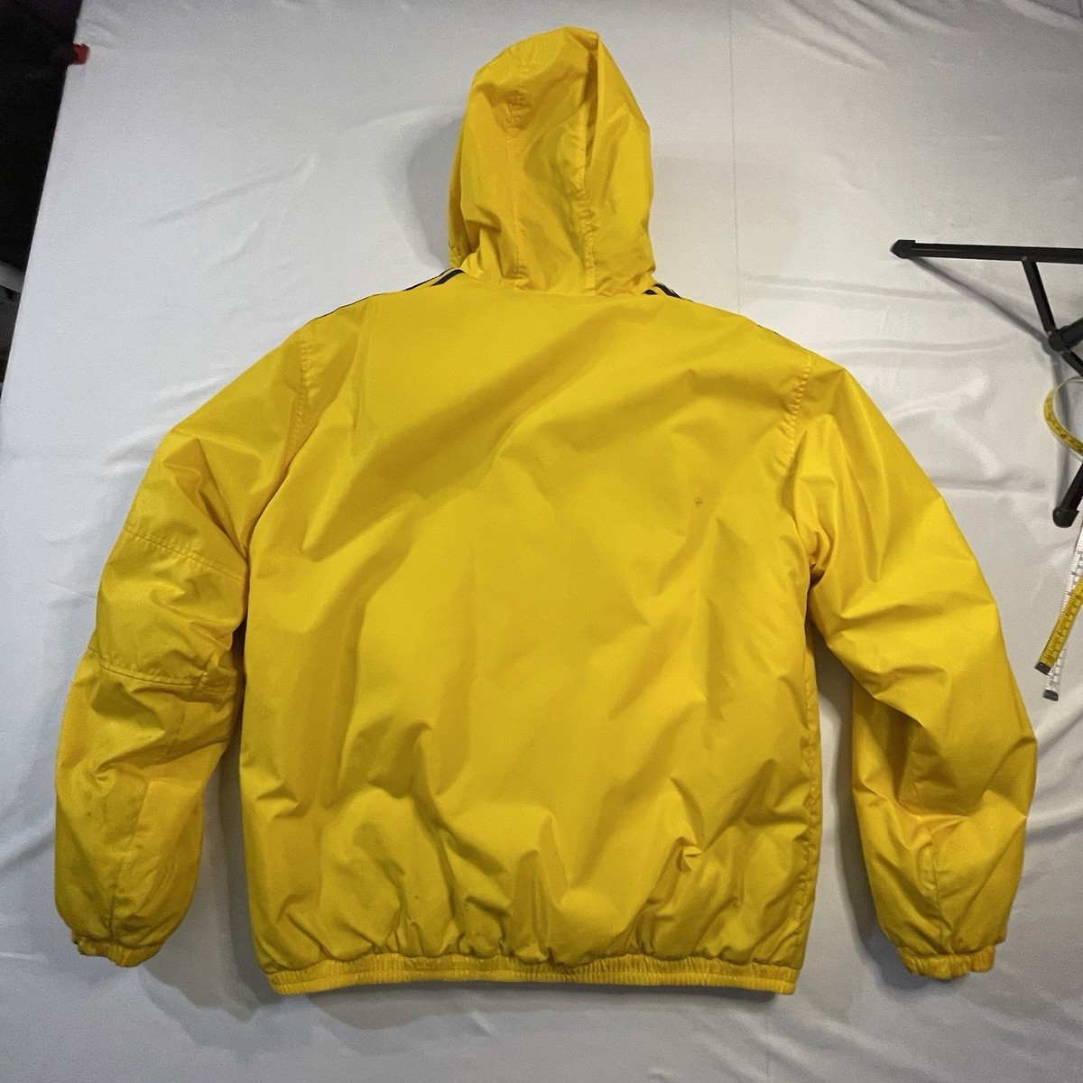 Vintage Y2K Adidas Yellow Hooded Fleece Lined Jacket 2002 Men's