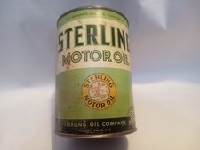 Rare Antique Vintage Sterling Motor Oil 20W Winter Special Metal Tin Quart Can