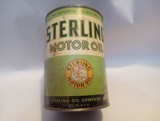 Rare Antique Vintage Sterling Motor Oil 20W Winter Special Metal Tin Quart Can
