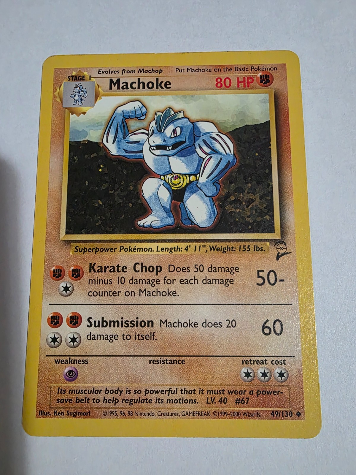 Pokemon Base Set 2 Machoke 49/130 uncommon MP