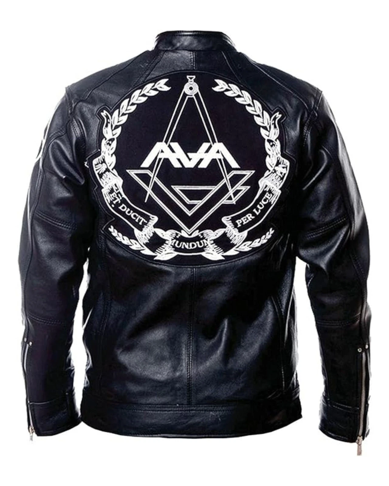 Mens Tom Love Delounge Angel AVA Black Airwaves Motorcycle Biker Leather Jacket