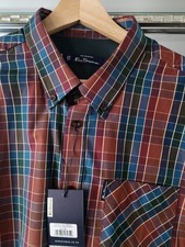 Image of Mens Multi Colour Ben Sherman Short Sleeved Shirt Size L With Pocket New W Tags