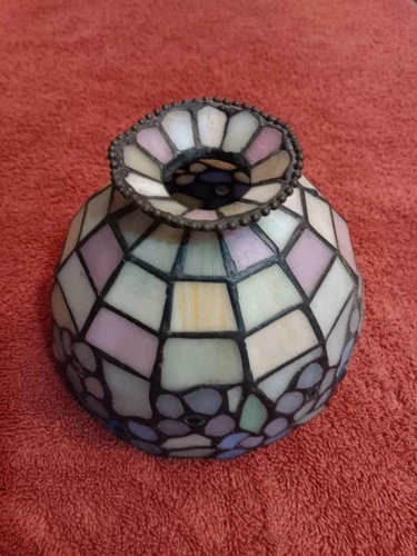 Vintage Stained Glass Lamp Shade Tiffany Style 5x6 Tea Lamp Shade