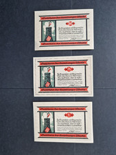 531.1 Notgeldscheine Hamburger Warte 50, 75 Pfg, 1 Mk 1921