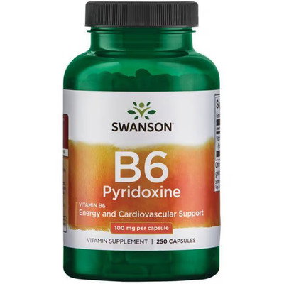 Vitamin B-6 Pyridoxin 100 mg 250 Kapseln Swanson Health Products