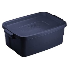 Rubbermaid Rmrt030003 Stack & Nest Storage Tote W/ Lid, 3 Gal, 15-3/4 In L X