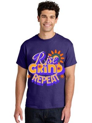 Rise-Grind-Repeat Mens Graphic Tee,100% Cotton,Casual Summer Wear