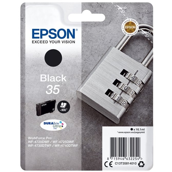 Genuine Epson T3581 Padlock 35 Black ink cartridge C13T35814010 For WF-4730DTWF - Image 5