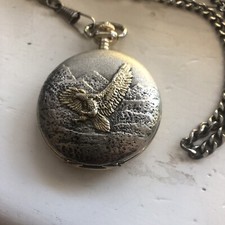 American Eagle Pocket Watch NEW BATTERY