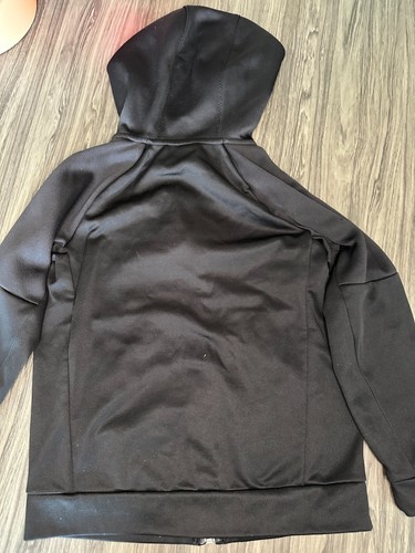 Techie Fleece Boys Black Hoodie Size 8 - Picture 2 of 3
