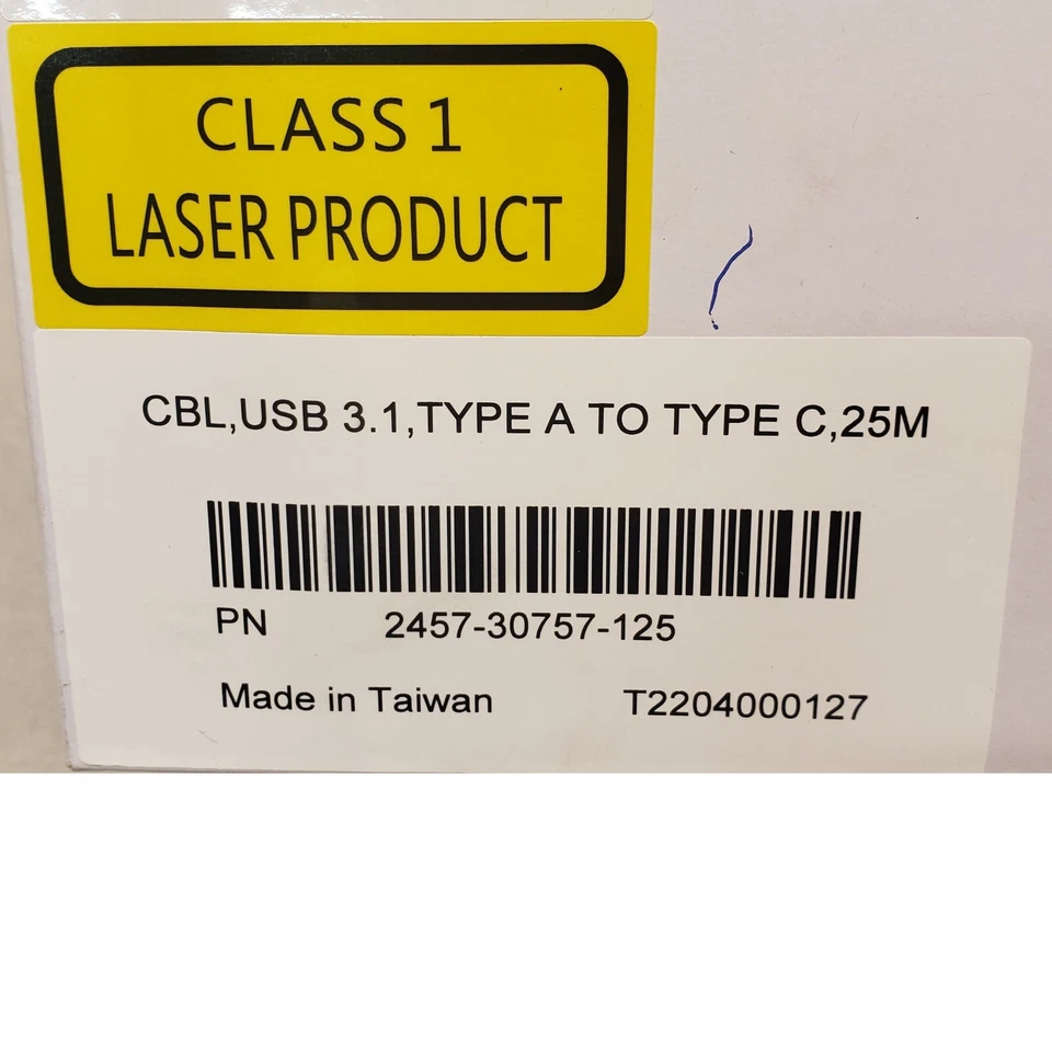 HP Polycom 25m 85ft USB-A 3.1 to USB-C Optical Data Cable 2457-30757-125 875H3AA - Image 3 of 3