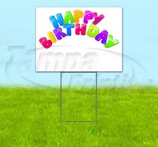 HAPPY BIRTHDAY 18x24 Yard Sign WITH STAKE Corrugated Bandit USA CELEBRATION