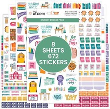 bloom daily planners Student Planner Stickers - 8 Sheets / 672 Multi
