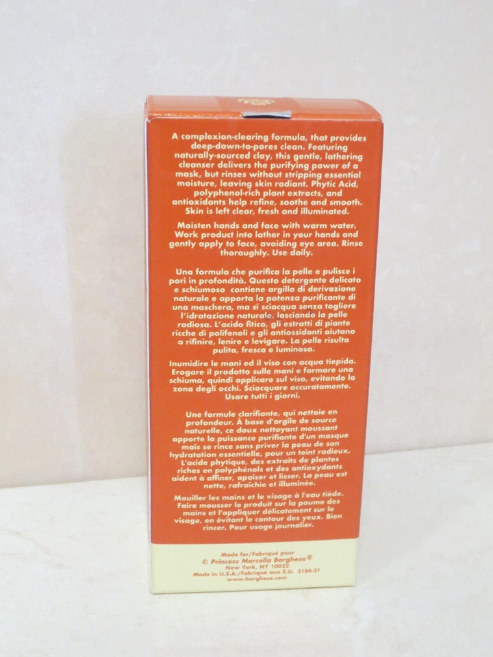 BORGHESE FANGO PURIFICANTE DETOXIFYING CLAY CLEANSER 3.5 OZ BOXED LOT OF 2 Foto 3 de 4