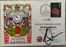 RANGERS V ARSENAL 1989 DAWN FIRST DAY COVER SIGNED BY NIALL QUINN