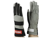RaceQuip 351005 351 Series Driving Gloves - SFI 3.3/1 - Black/Gray- Large