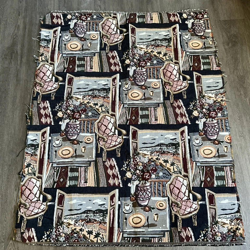 Window Ocean Resort View Tapestry Fabric Home Decor 42" L x 56" W - Image 2 of 4