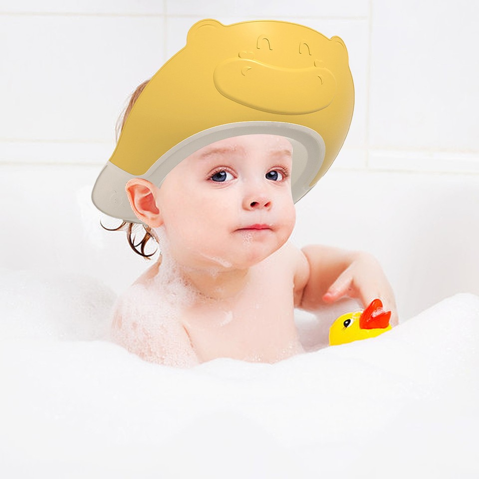 Baby Shower Hat Ecofriendly Waterproof Ear Protection Bath Hat Bright