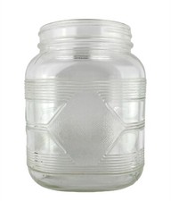Hazel Atlas Square Clear Glass Coffee Canister Jar Ribbed Textured Diamond