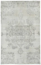 Distressed Vintage Medallion Floral Oriental Rug Muted Antique Carpet 4'6X7'3 ft