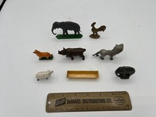 Lot of 8 Pieces Animals Lead Brass Metal Elephants Rooster Germany France