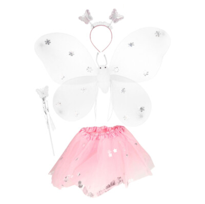Toi Toys Kostüm Princess Friends Schmetterlingsfee Tutu Flügel Diadem Zauberstab